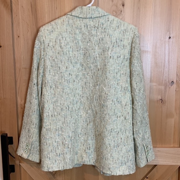 🌟🌟🌟 Gallant New York Mint Green Tweed Blazer, Lined, Pockets, Size 10 - Picture 7 of 8
